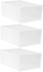3pcs Transparent Stackable Shoe Organizer Boxes with Lid PP Material Spacious Design for Sneakers High Heels Boots Space-saving Shoe Storage