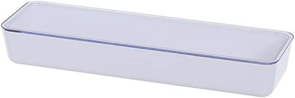 Cabilock Flatware Tray With Lid Kitchen Drawer Organizer With Lid And Drainer Plastic Kitchen Cutlery Tray and Utensil Storage Container with Cover (White)