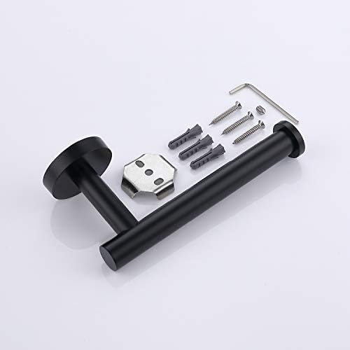TASTOS Matte Black Toilet Paper Holder SUS304 Stainless Steel, Modern Round Tissue Roll Holders Wall Mount, Toilet Paper Roll Dispenser Bathroom 5 inch TP Holder for Kitchen Washroom - Image 7