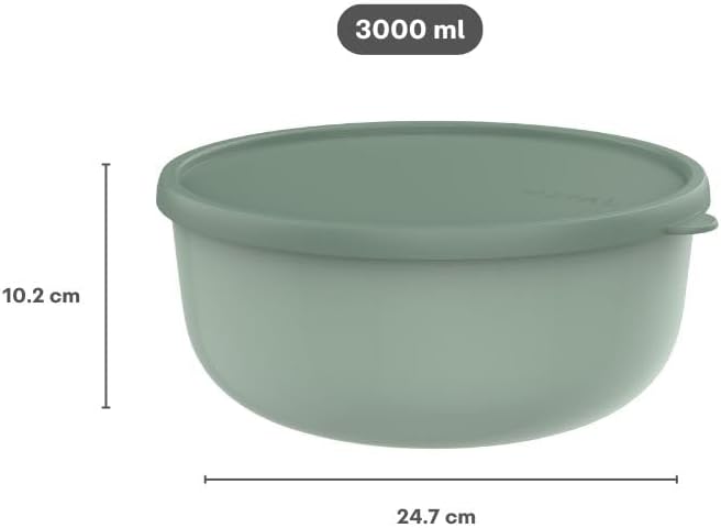 Mepal - Lumina Microwave - Food Storage Containers with Lids for Fridge, Freezer, Steamer & Microwave - Microwave Bowls with Lid - Storage Box - 3000 ml - White