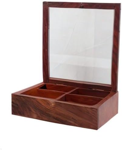 Wooden Spice Box, Masala Container, Condiments Storage Case for Kitchen, Multipurpose Decorative Box - Indian Rosewood Crafted