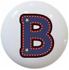 American Alphabet USA Letters Series Style 1 on 1.5" DECORATIVE Glossy Ceramic Dresser Drawer PULLS Cabinet Cupboard KNOBS (B)