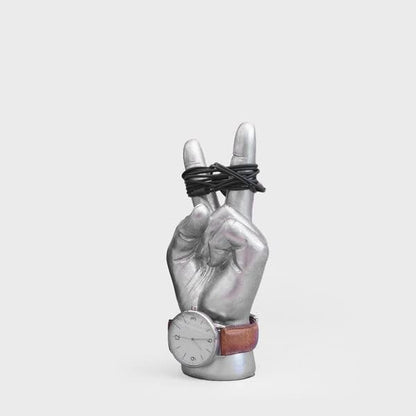 Luckies of London | Jewelry Organizer | Peace Sign Ring Holder | Key Holder for Desk Decor | Trinket Dish & Bedroom Decor | Key Bowl Alternative | Jewelry Hand Sculpture | Bracelet Display | Mini