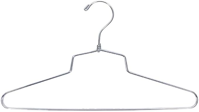 NAHANCO Metal Shirt Hanger, 19" Chrome-Plated, Standard Hook (Pack of 100)
