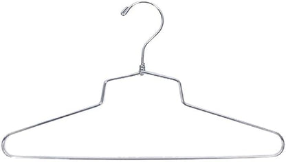 NAHANCO Metal Shirt Hanger, 19" Chrome-Plated, Standard Hook (Pack of 100)