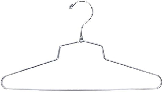 NAHANCO Metal Shirt Hanger, 19" Chrome-Plated, Standard Hook (Pack of 100)