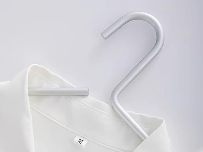 Premium Matte Silvery Aluminum Coat Hangers 6 Piece Set, 16.5” Extra Smooth & Durable Metal Shirt Dress Hanger,Aluminum Alloy Hanger,Clothing Support,Clothing Hang