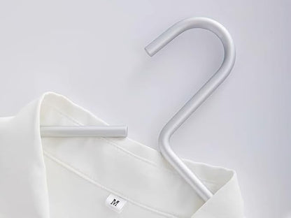 Premium Matte Silvery Aluminum Coat Hangers 6 Piece Set, 16.5” Extra Smooth & Durable Metal Shirt Dress Hanger,Aluminum Alloy Hanger,Clothing Support,Clothing Hang