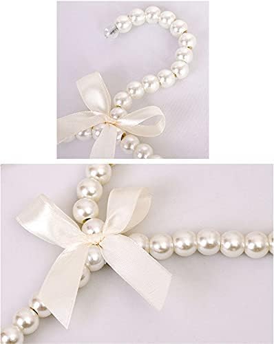 10PCS Pearl Beaded Clothes Rack Large Bowknot Wedding Shop Daily Pants Hangers 3#