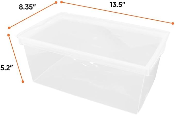 Superio 3-Pack Shoe Box Modern Storage Container - 6.5 Quart/6 Liter, Stackable Plastic Shoe Box Organizer (13.5" L x 8.35" W x 5.2" H)