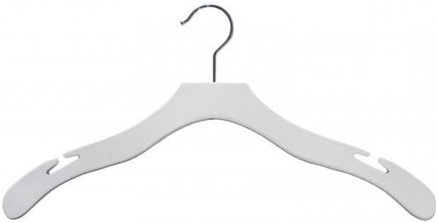 NAHANCO Contemporary Collection: Wooden Shirt Hanger with Notches, 17" White (Pack of 100)