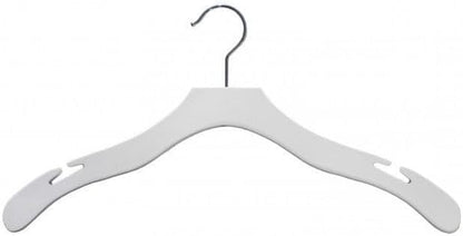 NAHANCO Contemporary Collection: Wooden Shirt Hanger with Notches, 17" White (Pack of 100)
