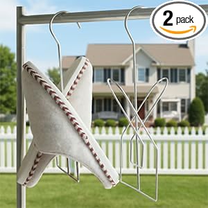 SHIMOYMA Hanging Shoe Organizers, 2 Pack, Stainless Steel Shoe Rack, Shoe Drying Rack with Double Hook Design for Hanging Wet Shoes, Flip Flops, Sandals, Sneakers, Boots