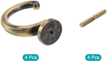 uxcell 4Pcs Curtain Holdback, Aluminum Alloy Wall Mounted Curtain Holders Drapery Tieback Hooks for Living Room Bedroom Office (Bronze) - Image 3