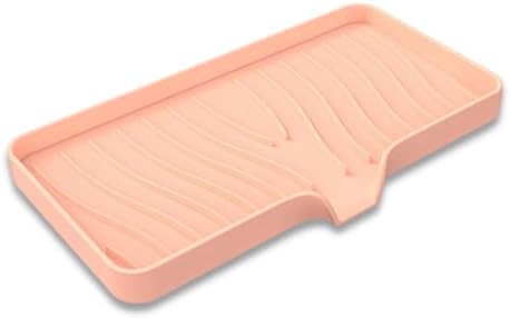 Silicone Soap Dish with Drainer | Quick-Dry Holder for Sponge, Dispenser, Scrubber, Bottle and Cup | for Kitchen, Shower and Bathroom (Pink, Large, 1 Pack)