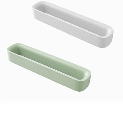 Wall Mounted Shoe Rack with Sticky Hanging Strips, Hanging Shoe Organizer for Bathroom, Door Shoe Hangers,premium Slippers Rack, Shoe Rack for Door (white+green)