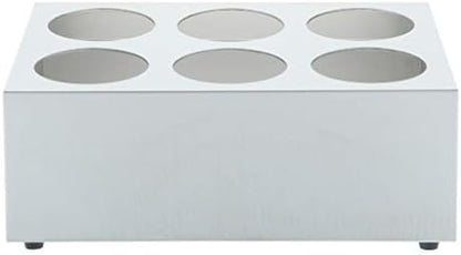 Winco 6 Hole Flatware Cylinder Holder, 2-Tier