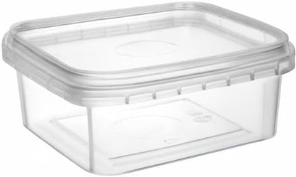 NYHI 8 oz 20 Pack Square Clear Deli Containers with Lids Disposable BPA Free Square Plastic Food Storage Containers with Lids Airtight for Meal Prep Take Out Kitchen