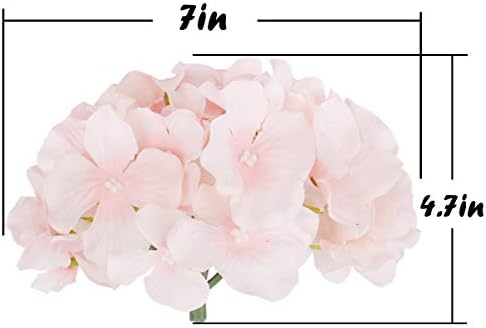 Silk Hydrangea Heads Artificial Flowers Heads with Stems for Home Wedding Decor,Pack of 10 (Baby Pink) - Image 4