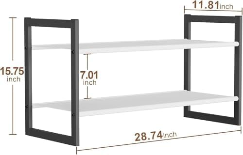Shoe Rack for Closet & Entryway, Stackable Shoe Organizer, Screw-Fastened Metal Frame for Less Wobble, Heel-Friendly Non-Woven Shelves, 11.8" Deep Space-Saving Shoe Storage (Black, 2-1 Tier) (2-1)