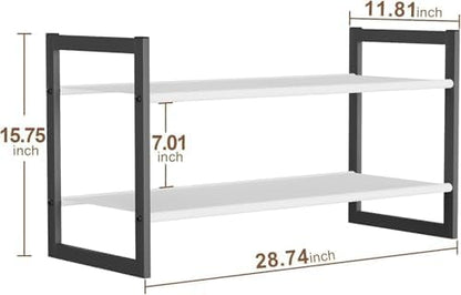 Shoe Rack for Closet & Entryway, Stackable Shoe Organizer, Screw-Fastened Metal Frame for Less Wobble, Heel-Friendly Non-Woven Shelves, 11.8" Deep Space-Saving Shoe Storage (Black, 2-1 Tier) (2-1)