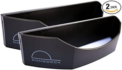 Dome Dock The Original USA-Made Hat Rack and Compact Hat Organizer for Wall Installation, 20 Hat Capacity, Black (2 Pack)