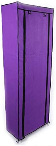 9 Tier, Space Saving Portable Shoe Rack Storage Organizer, 10 Tiers 9 Lattices Non-Woven Waterproof Fabric Cover (Purple, 10 Tiers 9 Lattices)
