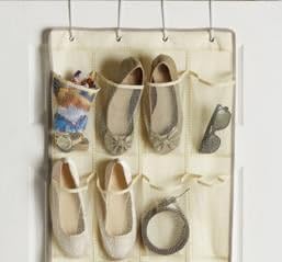24-Pocket Over The Door Shoe Organizer, Canvas Hanging Storage for 12 Pairs of Shoes