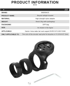 Bike Seat Post Tail Light Mount Bracket,Suitable for Garmin Varia Seat Columns, Accessories Fixed on 25.4mm, 28.6mm, 31.4mm