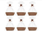 6PACK Brown Baskets For Gifts Empty, 10 x 8” Thick Kraft Gift Basket with 6Bows 6Bags Empty Gift Baskets for Christmas