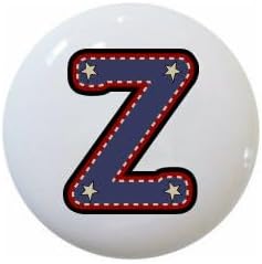 American Alphabet USA Letters Series Style 1 on 1.5" DECORATIVE Glossy Ceramic Dresser Drawer PULLS Cabinet Cupboard KNOBS (Z)