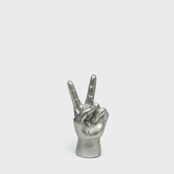 Luckies of London | Jewelry Organizer | Peace Sign Ring Holder | Key Holder for Desk Decor | Trinket Dish & Bedroom Decor | Key Bowl Alternative | Jewelry Hand Sculpture | Bracelet Display | Mini