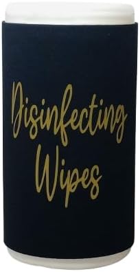 Decorative Cleaning Wipes Cover Gold Script (Small, Black)