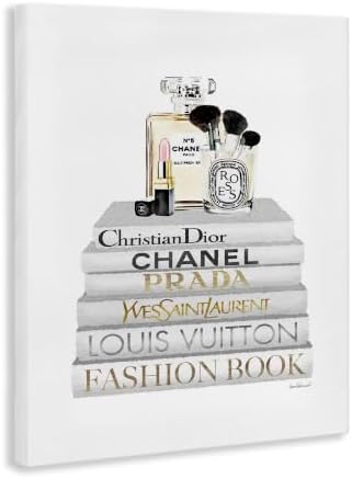 Bookstack Makeup Glam Still Life, 24 x 30 Inch Canvas Wall Art - Image 2