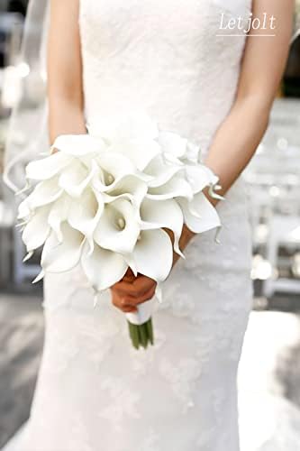 Letjolt White Artificial Calla Lily 12Pcs Realistic Flowers Bouquet - Image 2