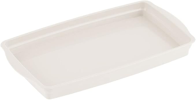 mDesign Plastic Storage Organizer Tray for Bathroom Vanity Countertops, Closets, Dressers - Holder for Guest Hand Towels, Watches, Earrings, Makeup Brushes, Reading Glasses, Perfume - Cream/Beige