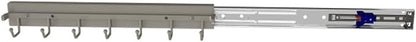 Rev-A-Shelf 14 Inch Pop Out Sliding Deluxe Belt and Tie Accessory Organization Rack Holder Hanger with 7 Hooks, Satin Nickel, BRCPOSL-14-SN-1