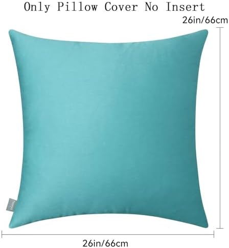 Thmyo 4-Pack 100% Cotton Comfortable Solid Decorative Throw Pillow Case, Square Cushion Cover Pillowcase Sublimation Blank Pillow Covers DIY Throw Pillowcase for Sofa (26x26 inch/ 66x66cm,Green) - Image 5
