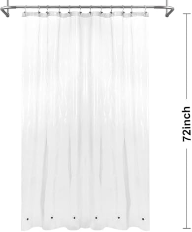 Barossa Design Oeko-tex Certified Shower Curtain Liner Standard Size, Clear - Image 7