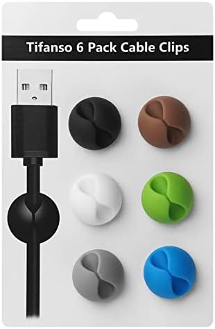 tifanso 6PCS Colorful Adhesive Cable Clips for Home Office Wire Management by tifanso