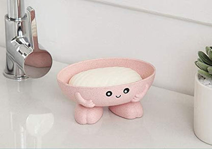 Soap Holder, Cartoon Lovely Soap Box for Bathroom and Kitchen Bathtub Sink Anti-Slip Design Soap Case Cute Soap Dish (Green)