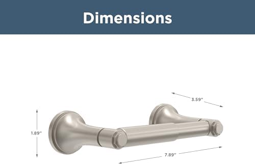 Franklin Brass Brushed Nickel Spring Loaded Toilet Paper Holder, Traditional Wall Mount Toilet Paper Storage - Woodruff WDRF50-SN - Image 3