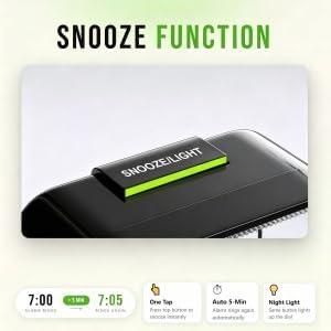 Alarm Clock, Travel Clock Loud Alarm,Luminous,Night Light,Snooze - Image 6