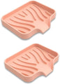 Silicone Soap Dish with Drainer | Quick-Dry Holder for Sponge, Dispenser, Scrubber, Bottle and Cup | for Kitchen, Shower and Bathroom (Pink, Small, 2-Pack)