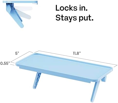 Pixio 12 inch Blue Monitor Storage Top Shelf - Adjustable Platform, Universal Fit, Holds Up to 13lbs, Works on TV, Flat, Curved Monitors, Storage for Webcams, Clocks, Phone, Figures - Image 2