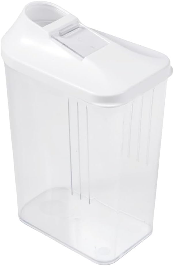 keeeper Paola Jug Box for Dry Food, Adjustable Dosing Lid, Plastic, 1.5 L, 11.5 x 7 x 21 cm, White