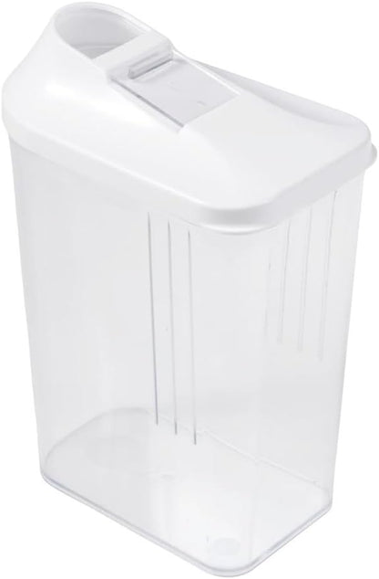 keeeper Paola Jug Box for Dry Food, Adjustable Dosing Lid, Plastic, 1.5 L, 11.5 x 7 x 21 cm, White