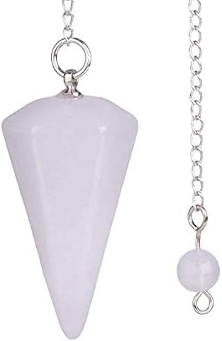 Faceted Mixed gemstone crystal pendulum point reiki chakra pendant bead Chain 6''