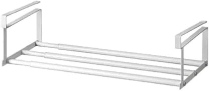 Expandable Hanging Shoe Rack Organizer, Space-Saving Hanging Layered Shoe Tray Under Cabinet Class Shelves for Shoe or Clothing Storage(White)