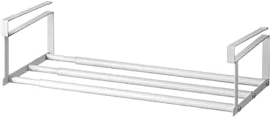 Expandable Hanging Shoe Rack Organizer, Space-Saving Hanging Layered Shoe Tray Under Cabinet Class Shelves for Shoe or Clothing Storage(White)